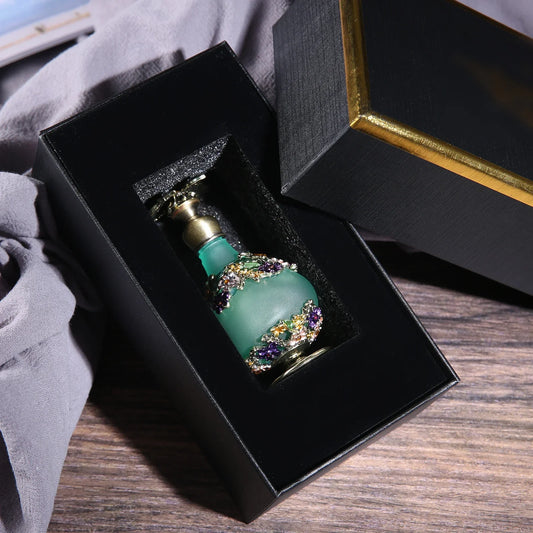 Vintage Perfume Glass Bottle Butterfly Cap