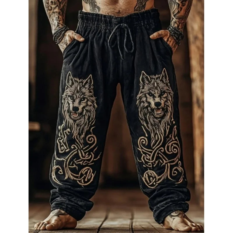 Men's Viking Nordic Totem Two tone  Printed Casual Pants