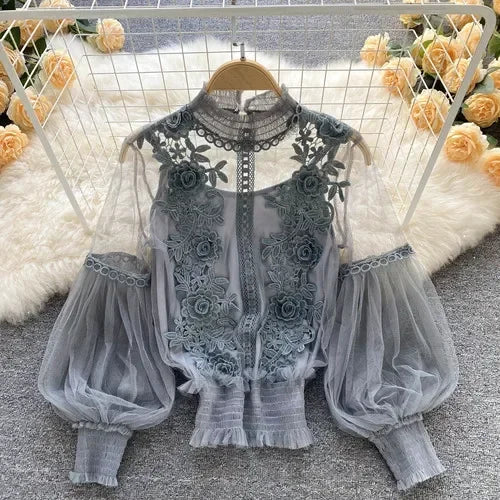 Long Sleeve Blouse Vintage Fashion