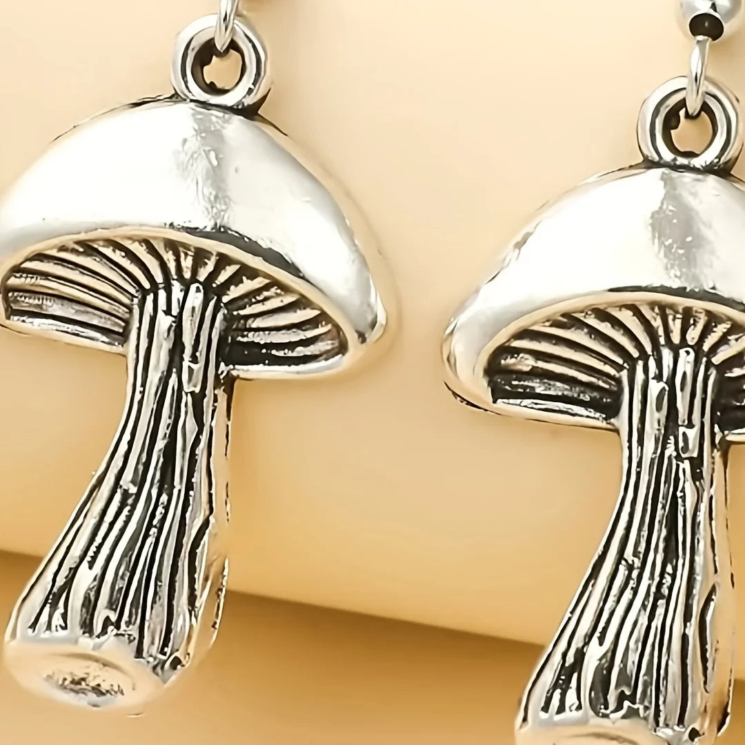 Vintage Mushroom Pendant Earrings