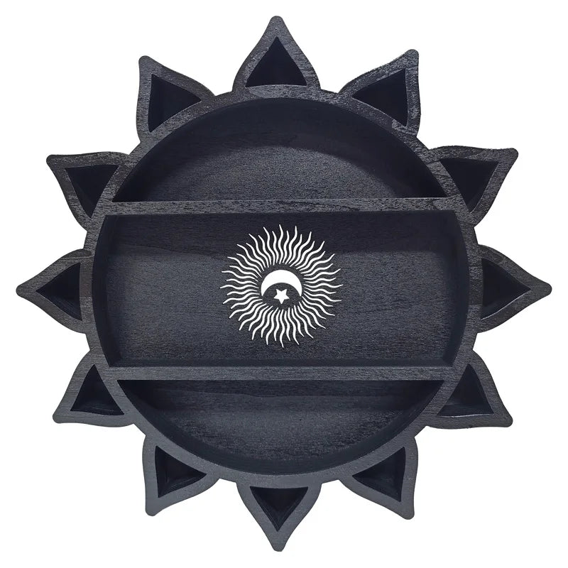 Wooden Lotus Flower Crescent Moon Shelf