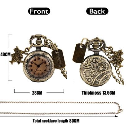 Vintage Quartz Lovely Rabbit Bronze Pocket Watch