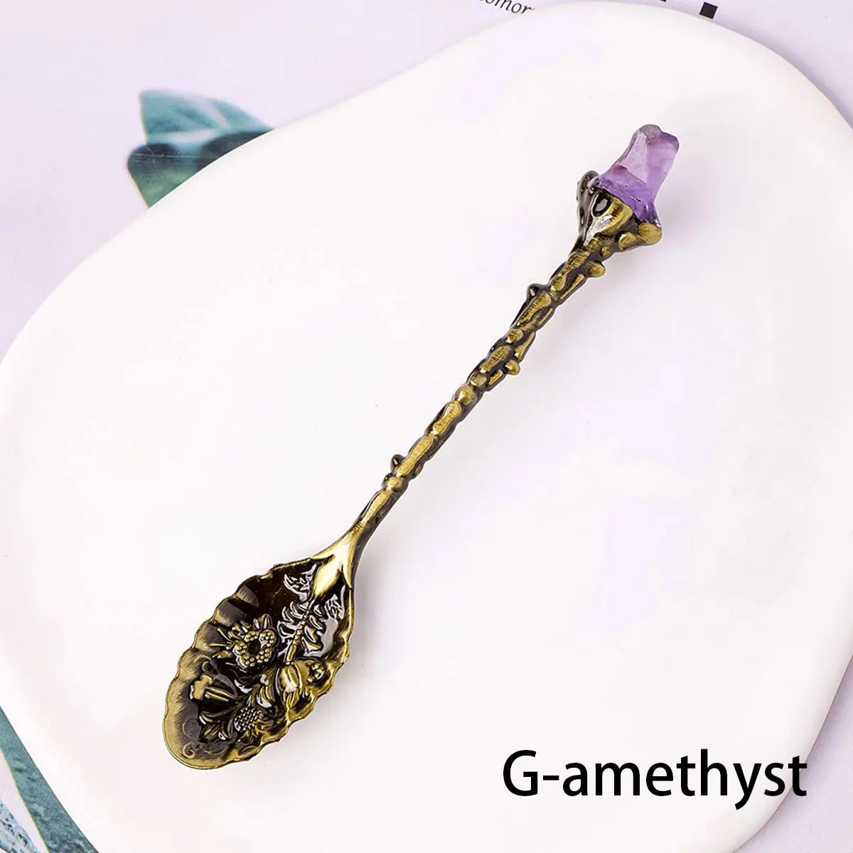 Natural Crystal Tumbled Stone Spoon