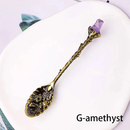 Natural Crystal Tumbled Stone Spoon