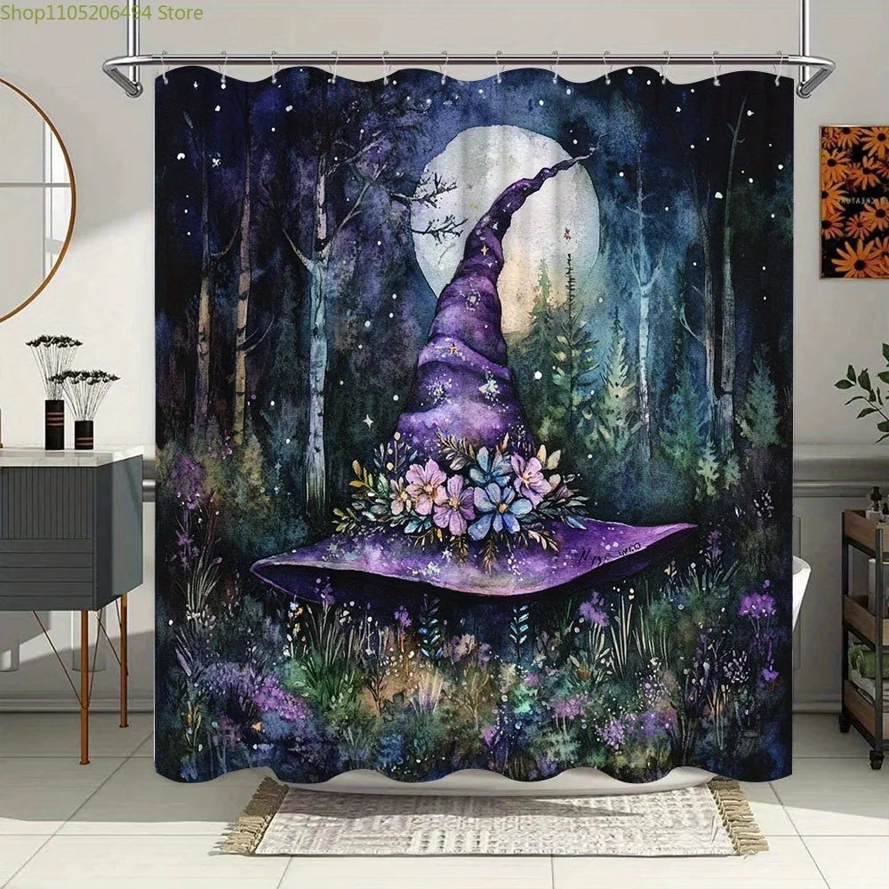 Witch Hat Shower Curtain - Magical Bathroom Decor