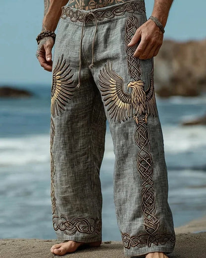 Men's Viking Retro Nordic Totem Two tone  Casual Pants