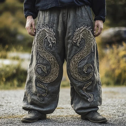 Men's Viking Retro Nordic Gods' Casual Straight Leg Pants