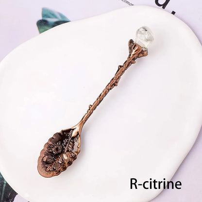 Natural Crystal Tumbled Stone Spoon