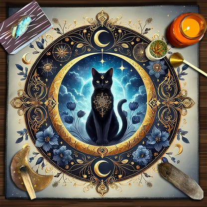 Esoteric Black Cat Tarot Tablecloth