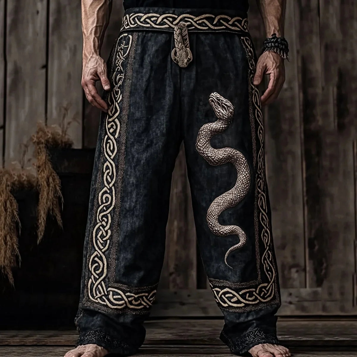 Men's Viking Retro Nordic Gods' Casual Straight Leg Pants