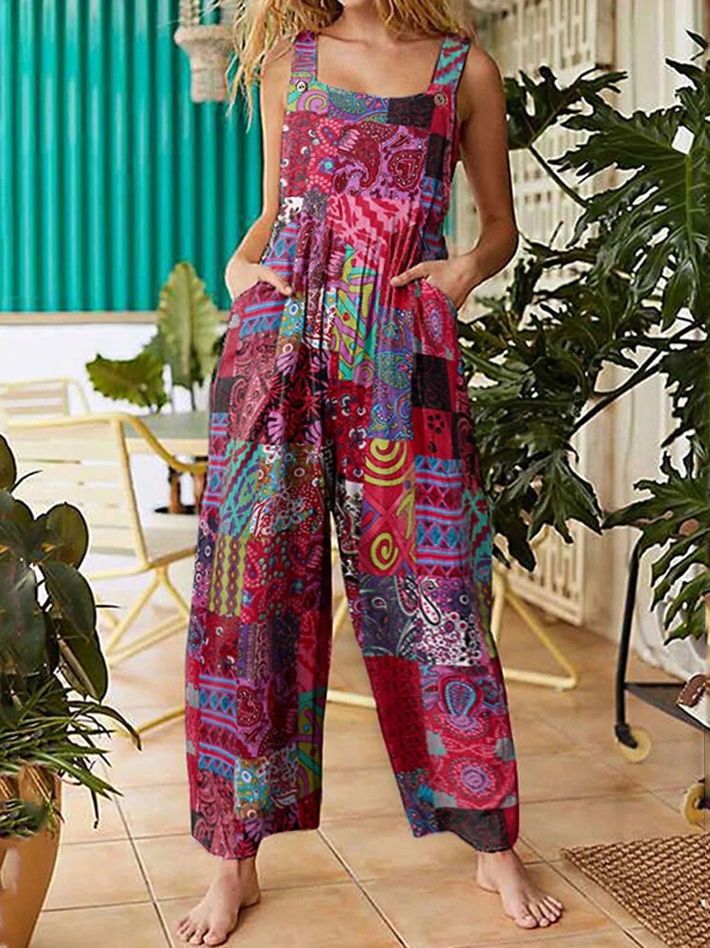 Women Summer Overalls Multicolor