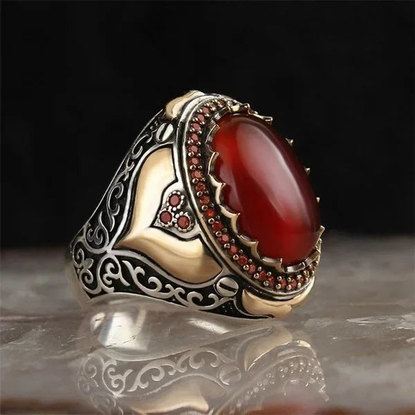 Creative Cat's Eye Alloy Casting Rings for Men