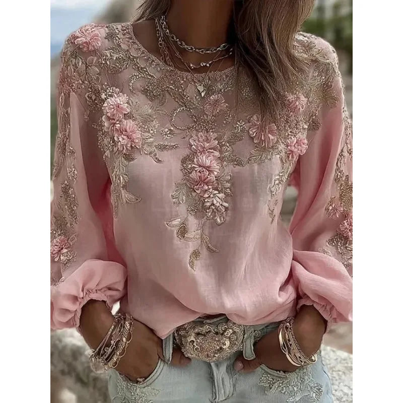 Bohemian round Neck Women's T-shirt