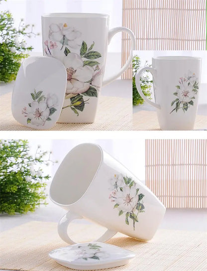 Real Bone China Tumblers With Lid