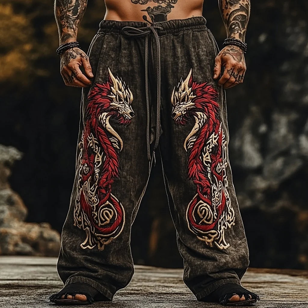 Men's Viking Retro Nordic Totem Two tone  Casual Pants