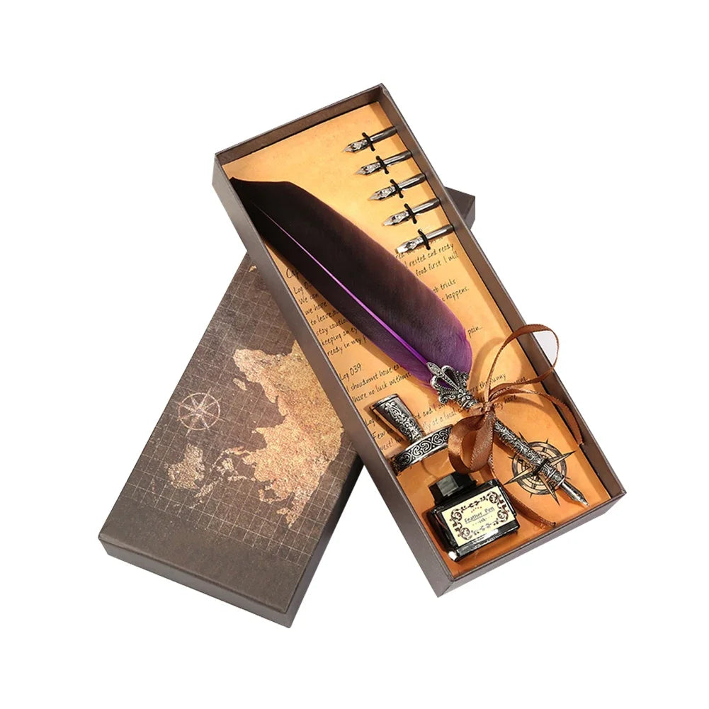 Feather Dip Pen Kit Antique