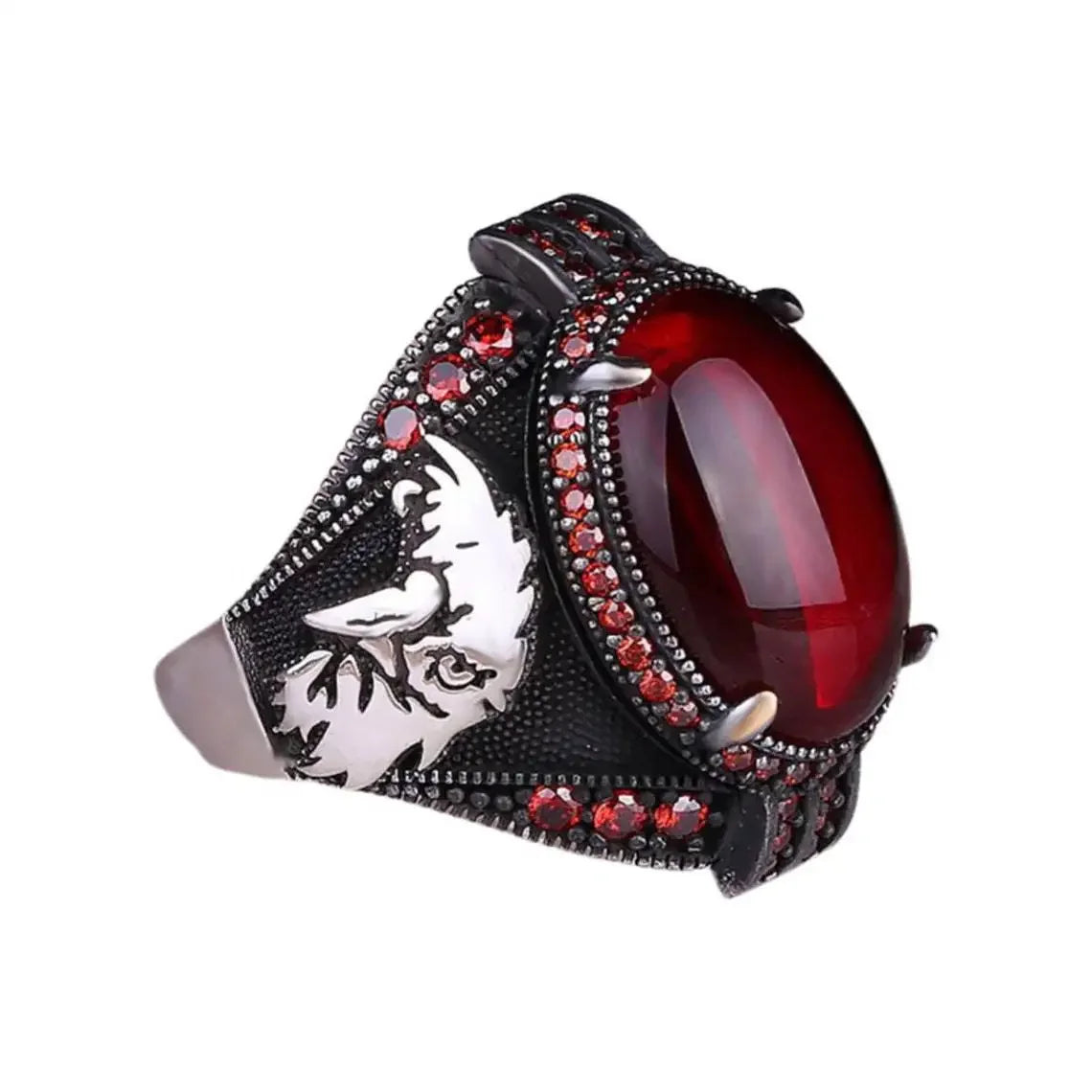 Creative Cat's Eye Alloy Casting Rings for Men