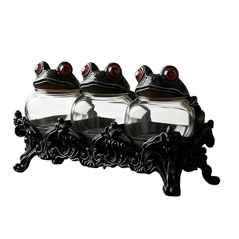 Frog-Lid Apothecary Spice Jars