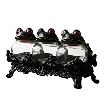 Frog-Lid Apothecary Spice Jars