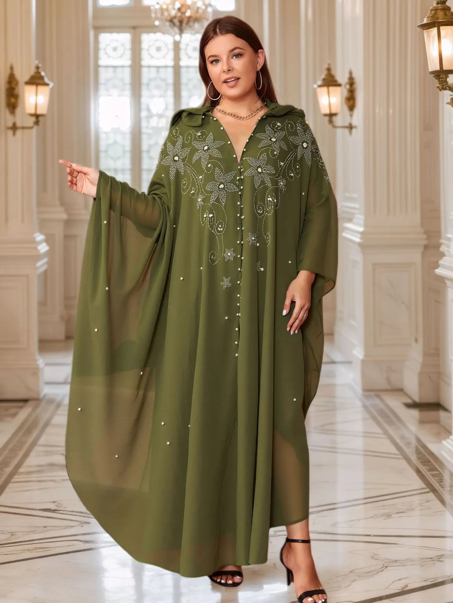 Eid Hooded Dress Abaya Women Muslim Party Dresses