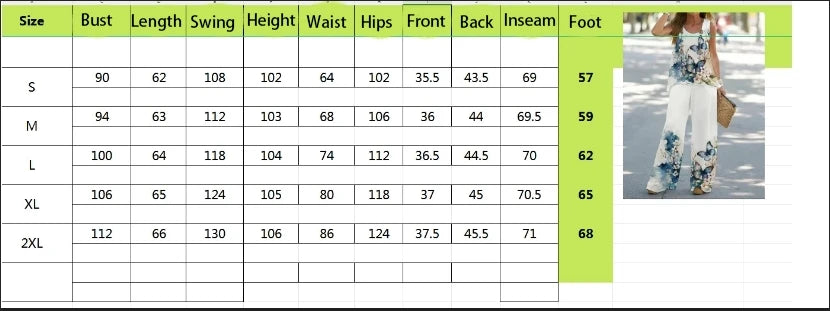 Simple Sleeveless Printed Vest Long Pants Set