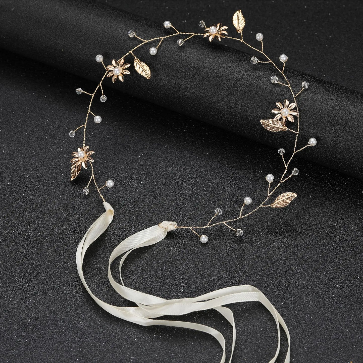 Sweet Flower Headband With Ribbon Wreath