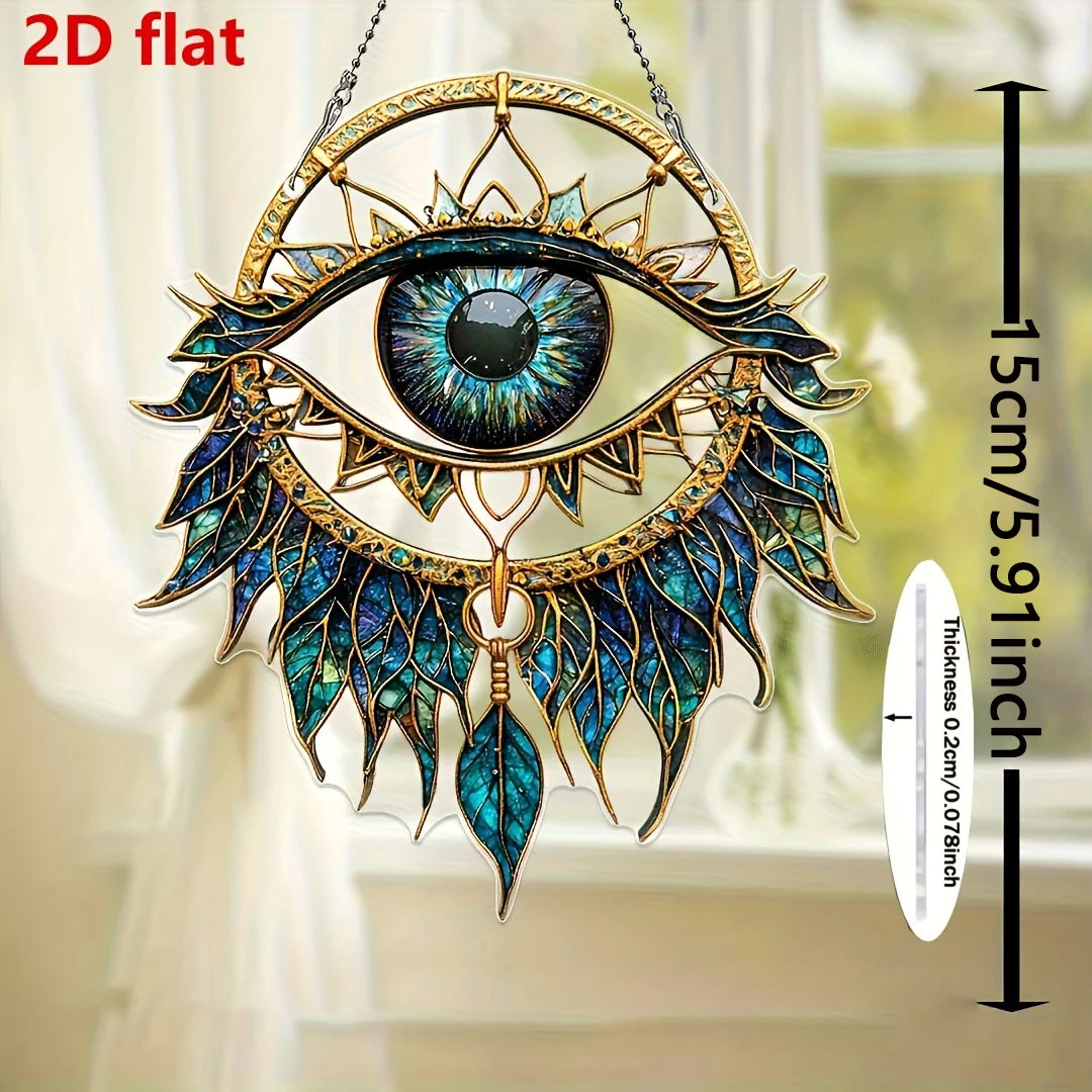 1PcEvil Eyes Hanging Decoration Hanging Pendant Wind Chime Suncatcher Home Window Ornament Garden Decor Car Interior Decoration