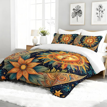 3PC Bohemian Sun Moon Comforter Set