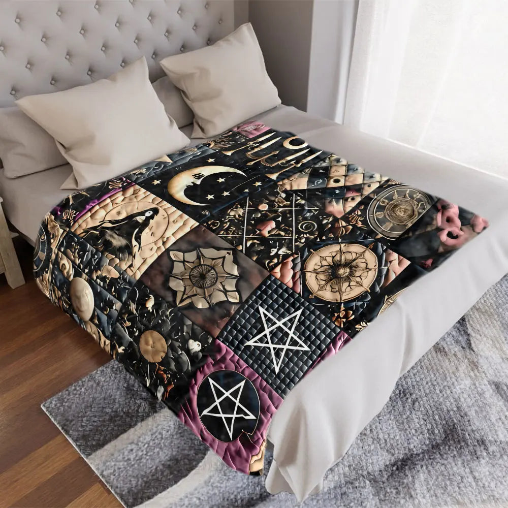 Gothic Magic Patchwork Throw Blanket