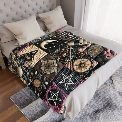 Gothic Magic Patchwork Throw Blanket