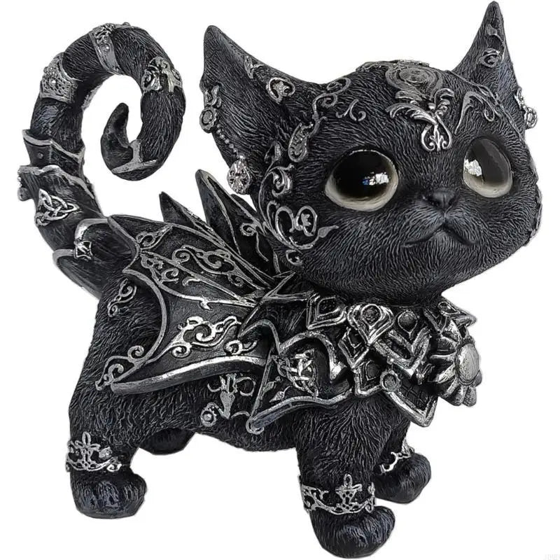 Mysterious Black Cat Statue