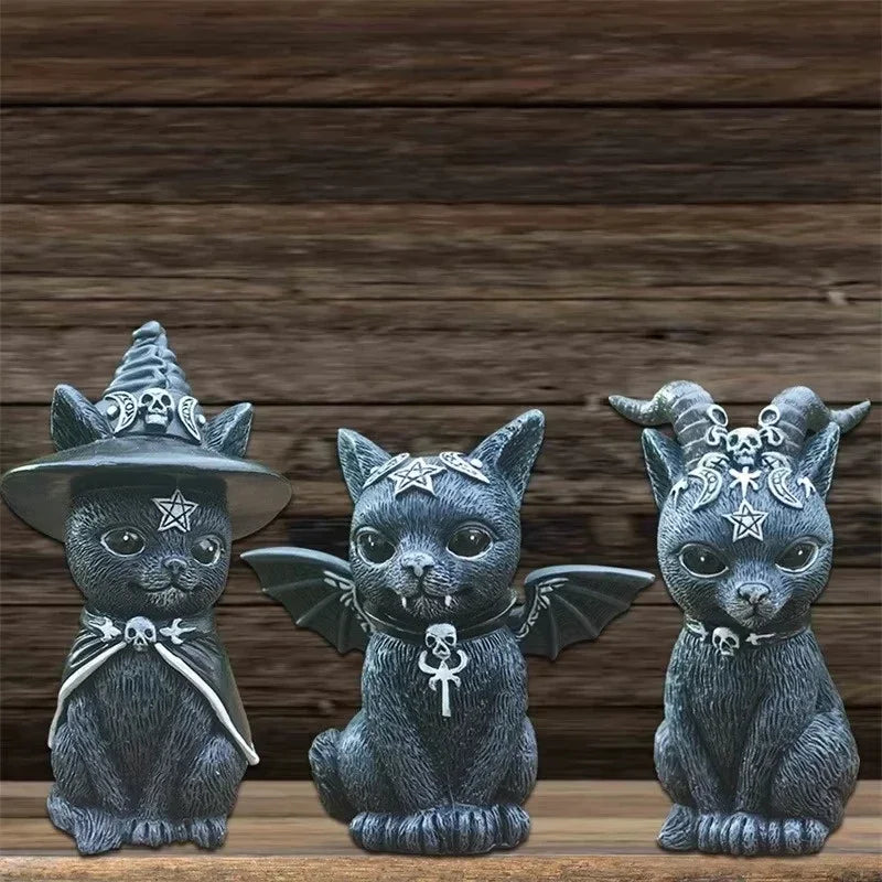 Mysterious Cute Cat Witch Figurine
