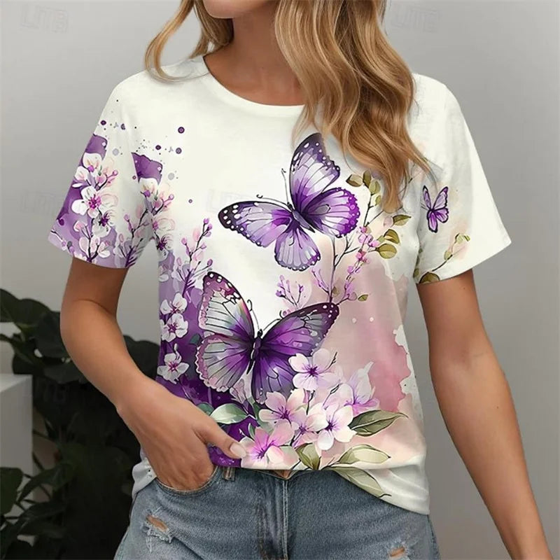 Butterfly Pattern T-Shirt