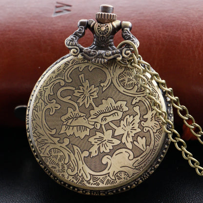 Bronze Hollow Tree of Life Quartz Pocket Watch