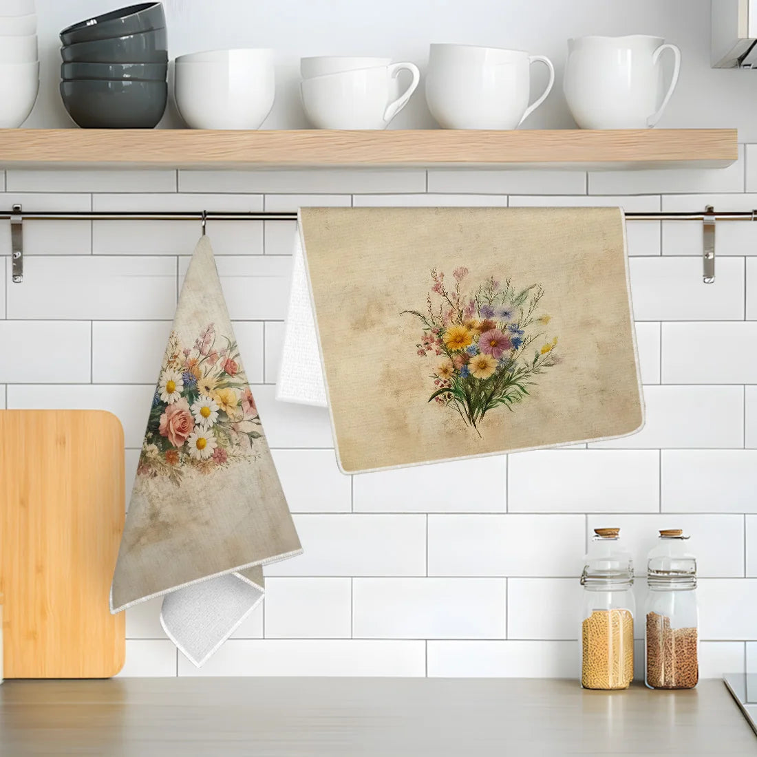 Retro Flowers 2-Pack Kitchen Towels