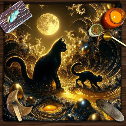 Esoteric Black Cat Tarot Tablecloth