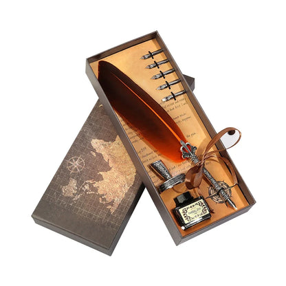 Feather Dip Pen Kit Antique
