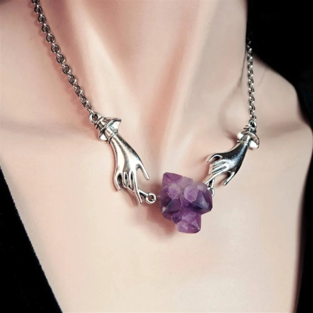 Silver Amethyst Pendant Necklace