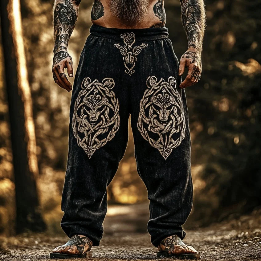 Men's Viking Retro Nordic Gods' Casual Straight Leg Pants