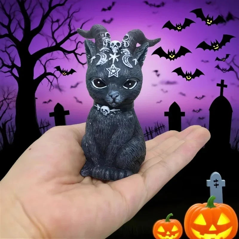 Mysterious Cute Cat Witch Figurine