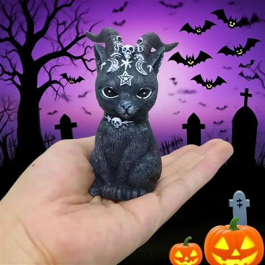 Mysterious Cute Cat Witch Figurine