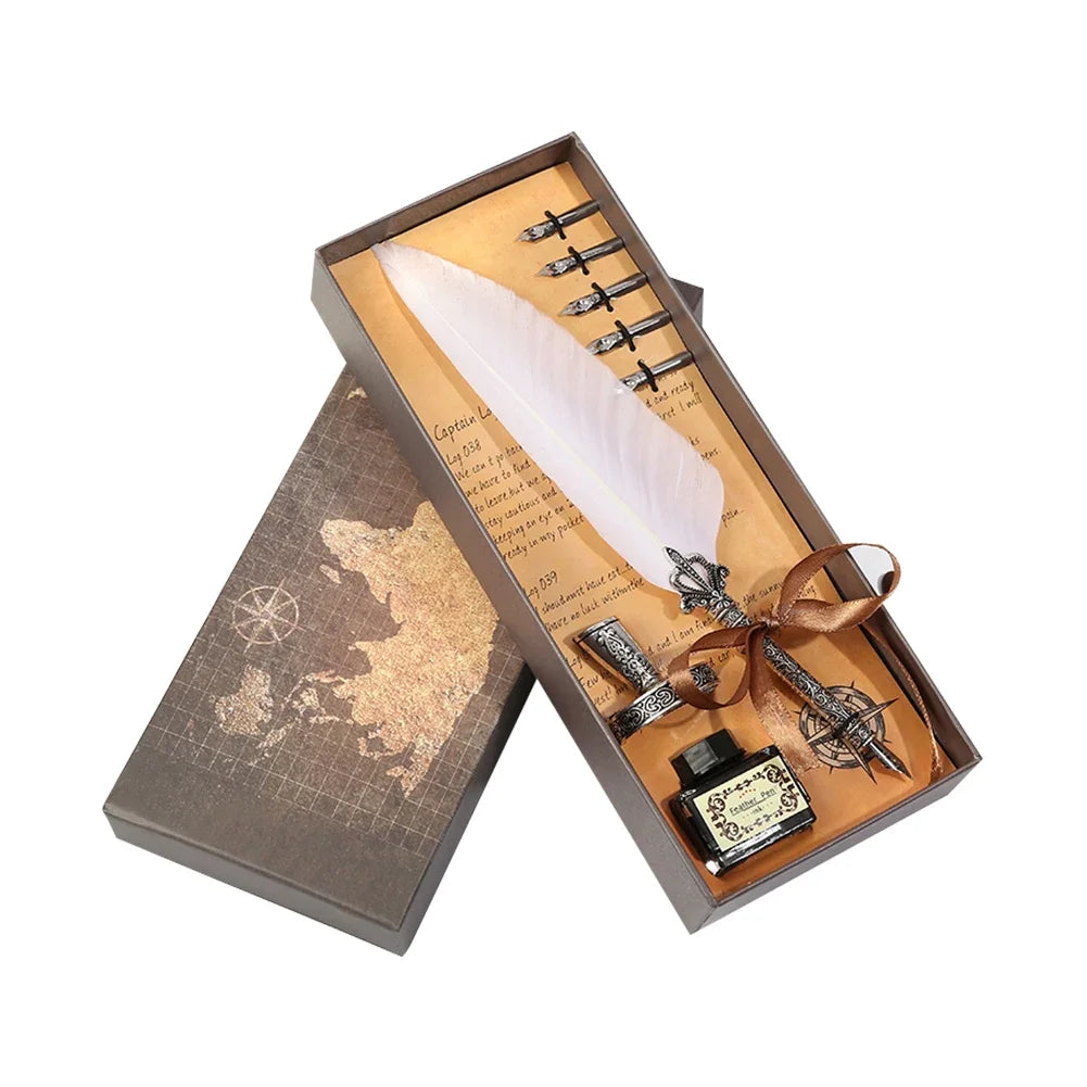 Feather Dip Pen Kit Antique