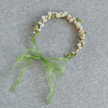 Sweet Flower Headband With Ribbon Wreath