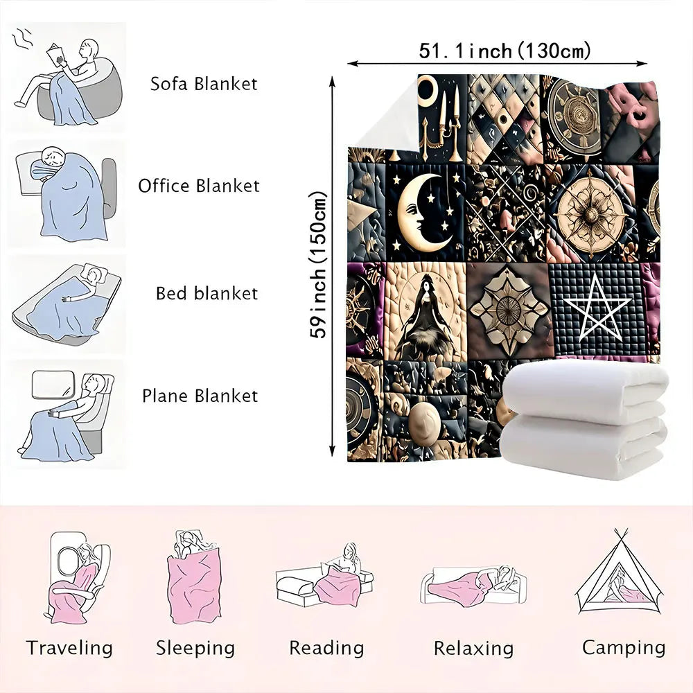 Gothic Magic Patchwork Throw Blanket