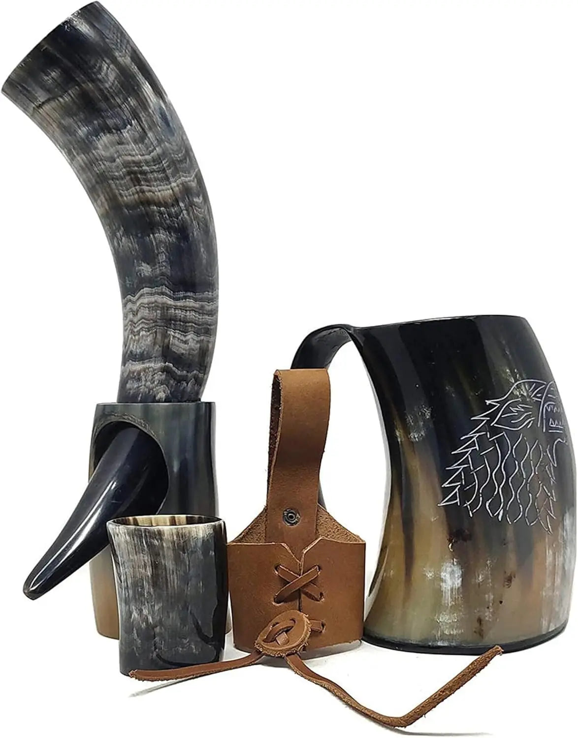 Viking Drinking Horn Mug Set