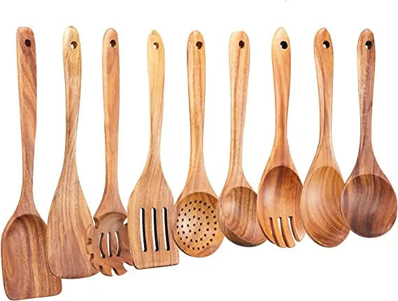 Wooden Cooking Spoons Smooth Teak