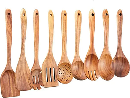 Wooden Cooking Spoons Smooth Teak