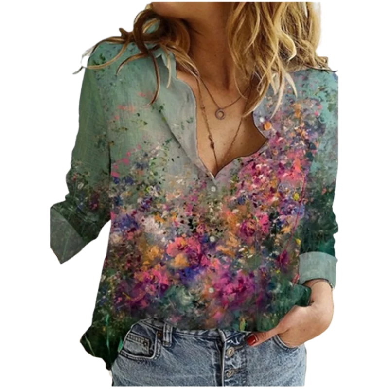 Floral Printed Long Sleeved Blouse