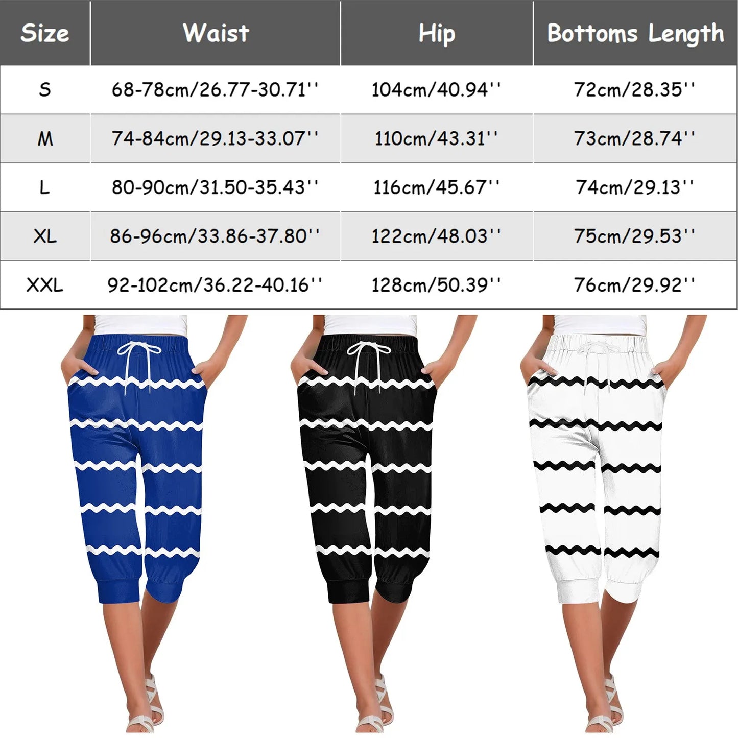 Over sized Drawstring Sweatpants Capris For Women