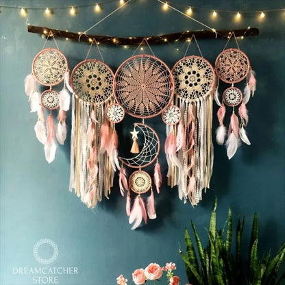 5pcs/set Boho Macrame Dream Catchers Wall Hangings